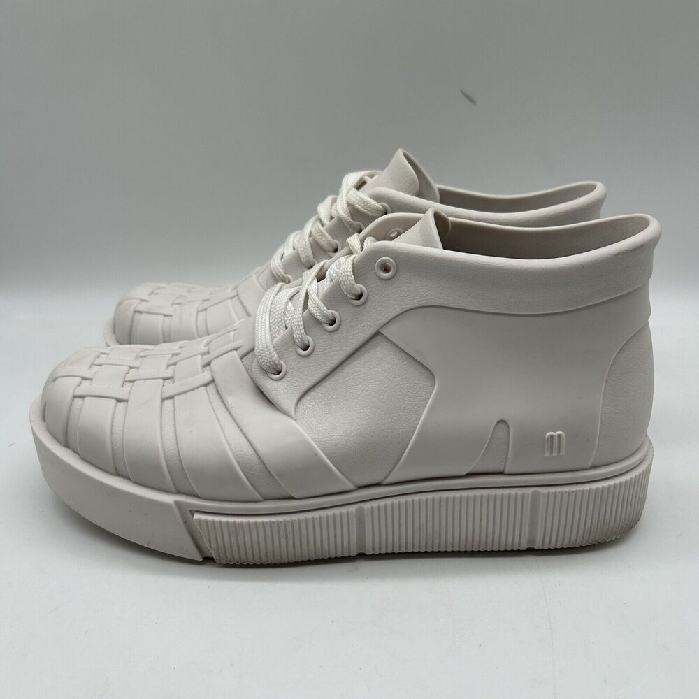 Melissa Women's Shadow Flatform Ankle Boots Platform Rubber Plastic White Size 7